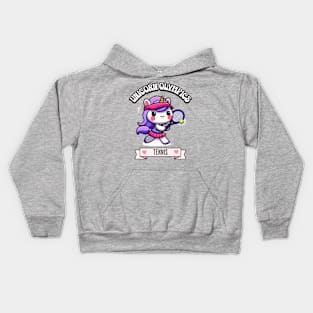 Tennis Unicorn Olympics 🎾🦄 - Ace the Cuteness! Kids Hoodie